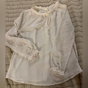 HD in Paris Cream Sheer Blouse